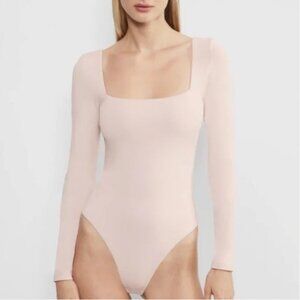 Aritzia Pink/Nude Long Sleeve Babaton Bodysuit